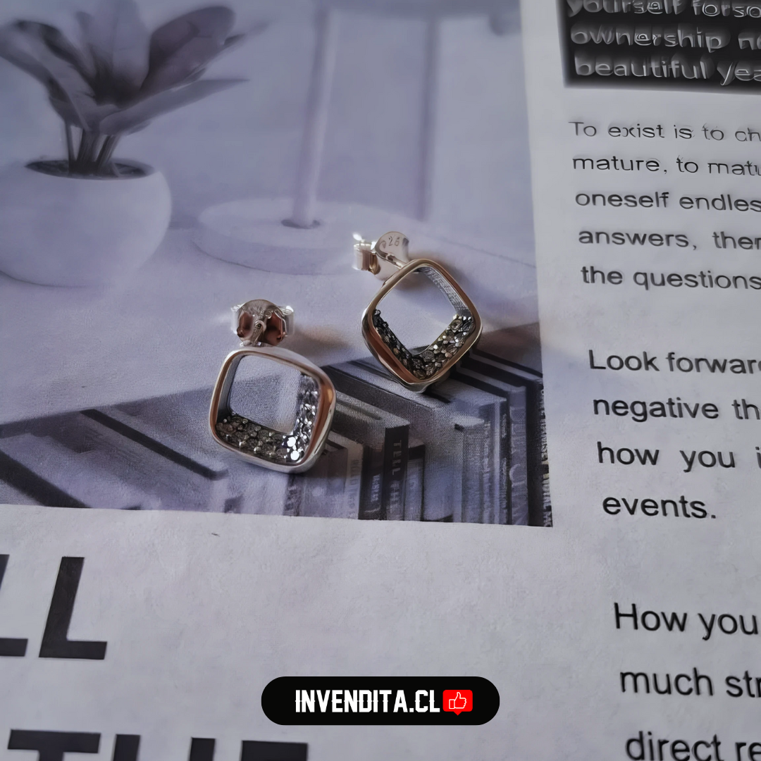 Aros de plata 925 cuadrado con circones