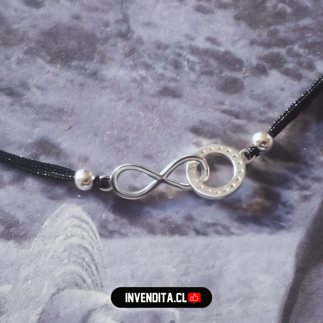 Pulsera enchapada en plata infinito con circulo