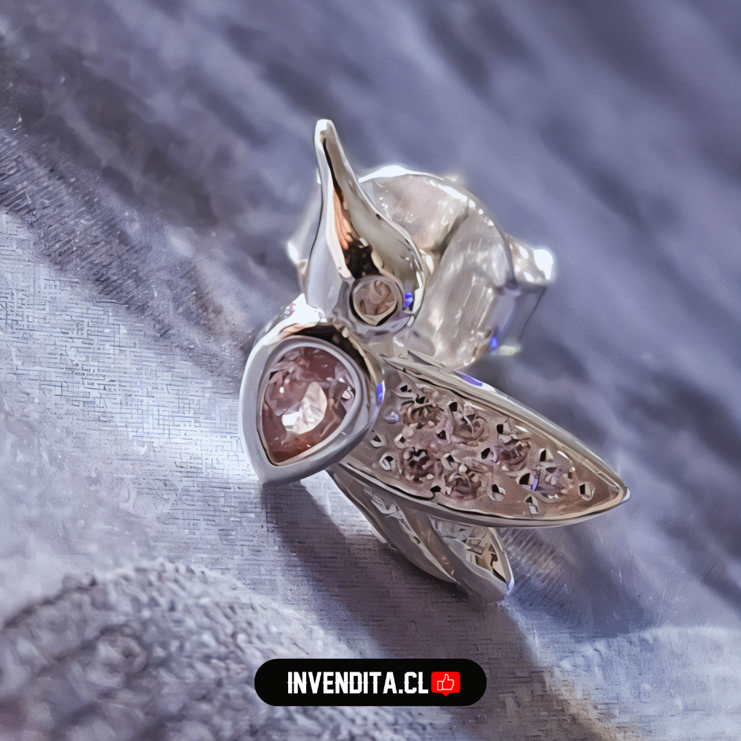 Aros de plata 925 colibrí circones rosa