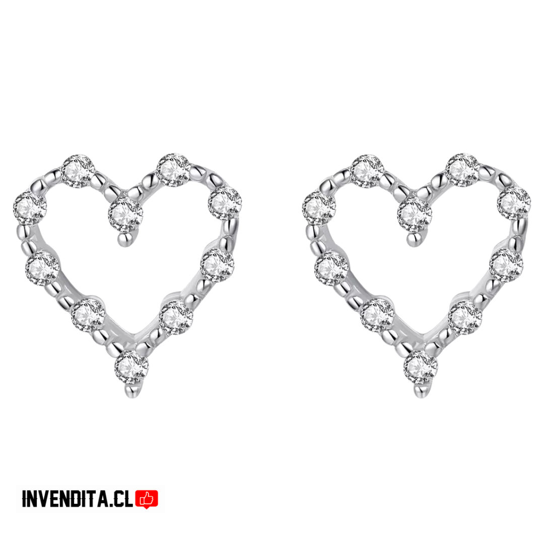 Aros de plata 925 corazones con micro circones