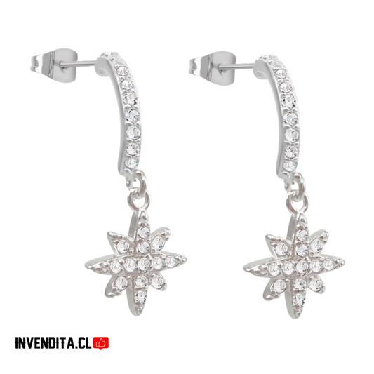 Aros plata 925 media argolla con estrella de David