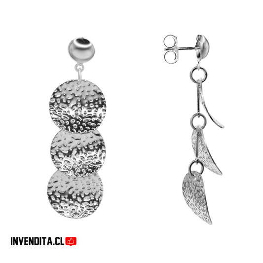 Aros enchapados en plata placas arqueadas con técnica de martillado