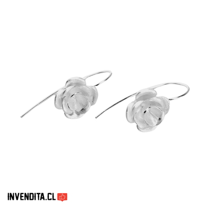 Aros plata 925 flor satinada