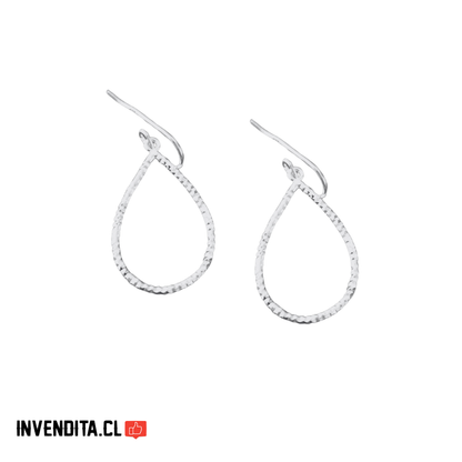 Aros plata 925 colgante con diseño gota torcida