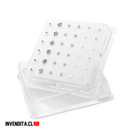 Aros de plata 925 set de piercing de nariz