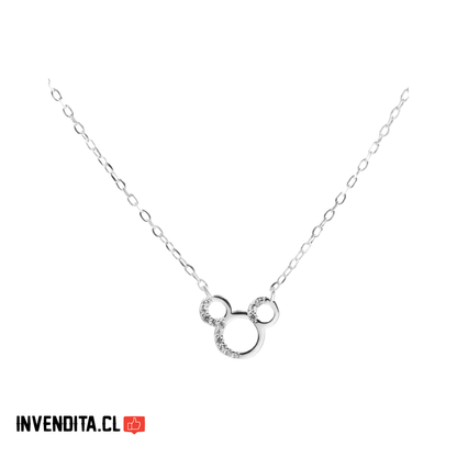 Collar de Plata 925 Figura Mickey Mouse con Circones