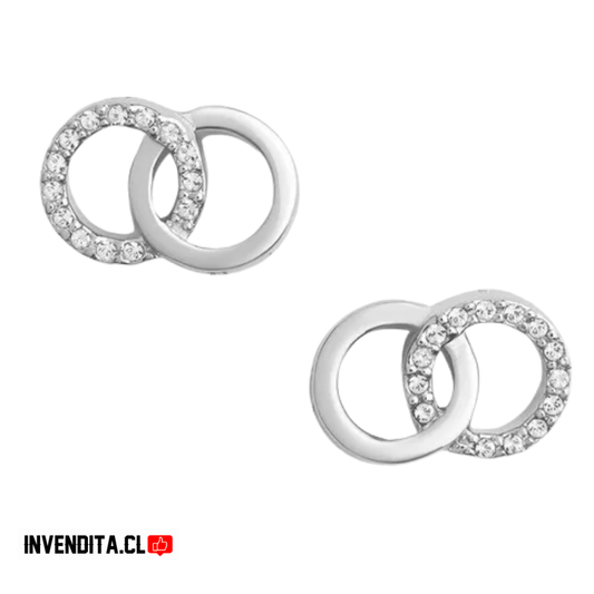 Aros de Plata 925 dos circulos con circones
