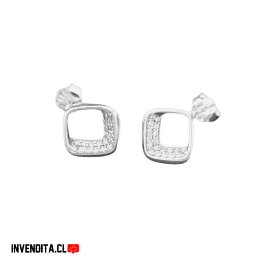 Aros de plata 925 cuadrado con circones