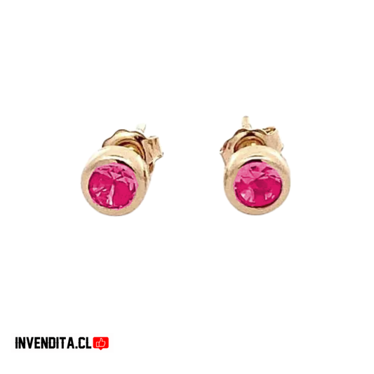 Aros enchapados en oro estilo punto de luz rosa