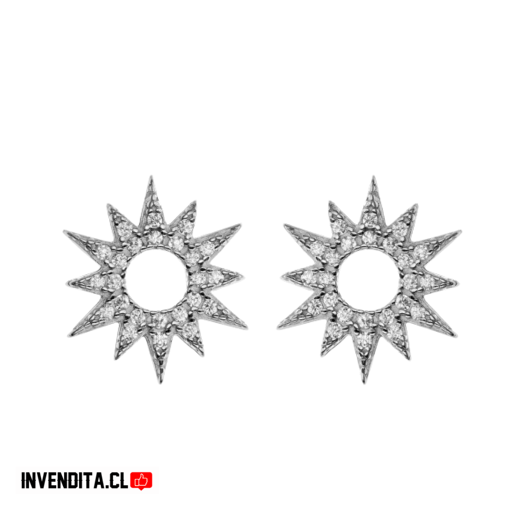Aros de plata 925 sol con circones