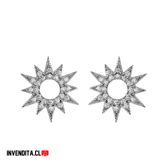 Aros de plata 925 sol con circones