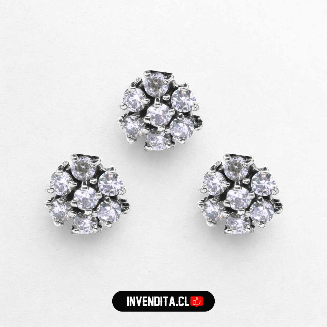 Conjunto de plata 925 flor de circones