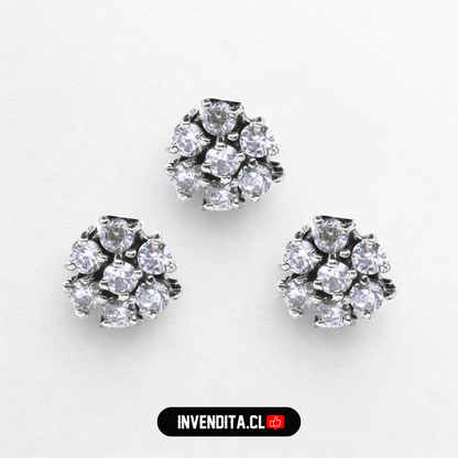 Conjunto de plata 925 flor de circones