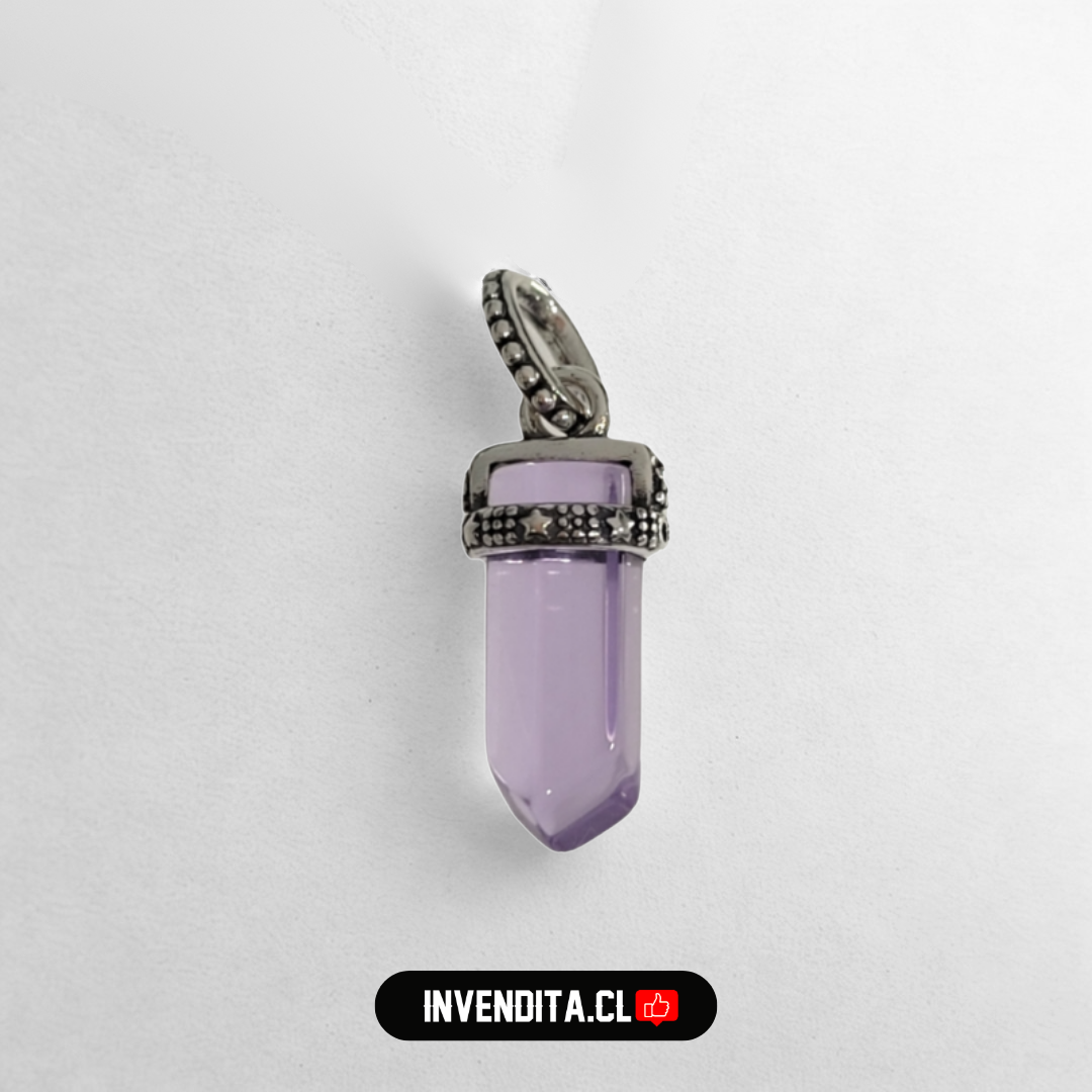 Charm estilo pandora péndulo de cuarzo lila