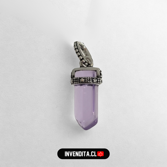 Charm estilo pandora péndulo de cuarzo lila