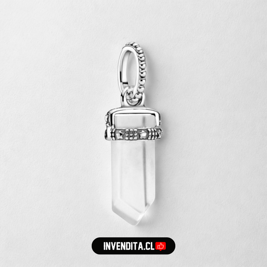Charm estilo pandora péndulo de cuarzo transparente