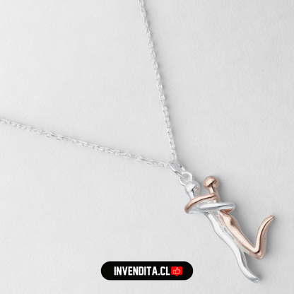 Collar de plata 925 abrazo infinito dorado y plata