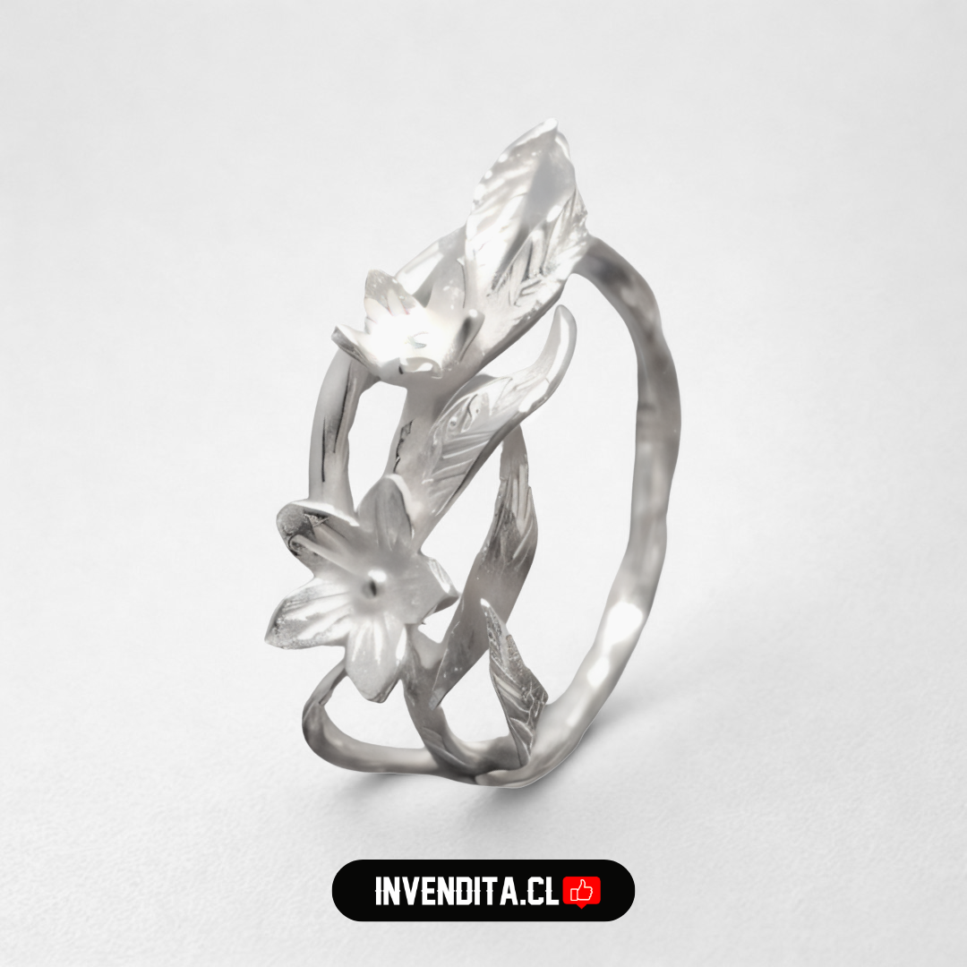 Anillo de Plata 925 dos flores