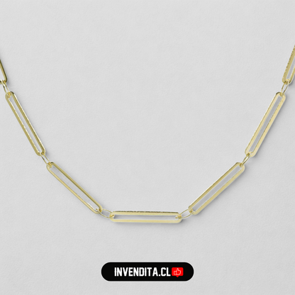 Collar enchapado en oro eslabones ovalados largos