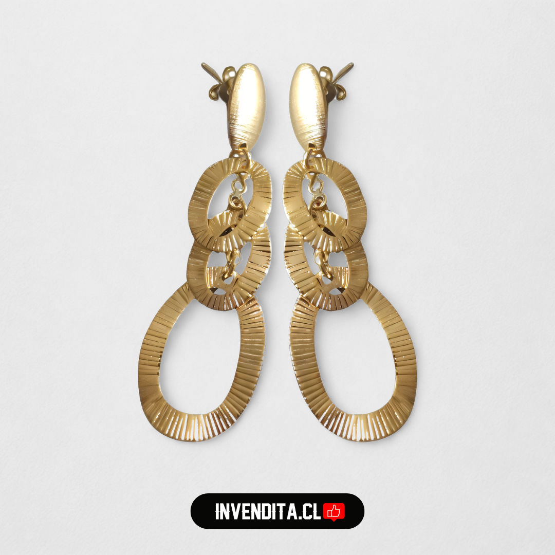 Aros enchapados en oro circulos irregulares satinados
