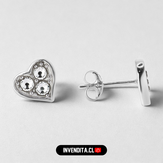 Aros de plata 925 corazón Swarovski elements cristales