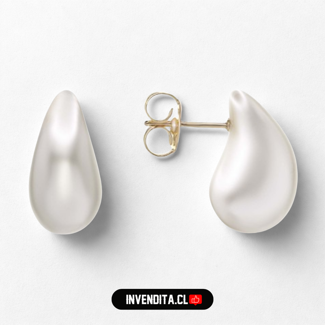 Aros enchapados en oro gota de perla de imitación