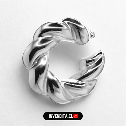 Aro enchapado en plata Cuff maxi diseño anudado