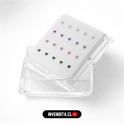 Aros de Plata 925 piercing corazón para nariz