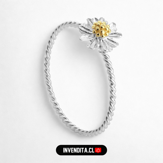 Anillo de plata 925 modelo margarita