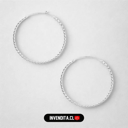 Aros de plata 925 argollas entorchadas