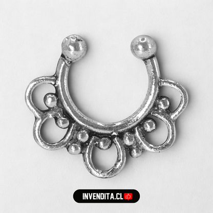 Aros de plata 925 piercing septum estilo bali