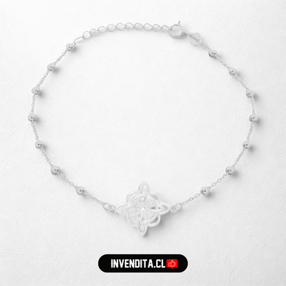Pulsera de plata 925 nudo de brujas con esferas