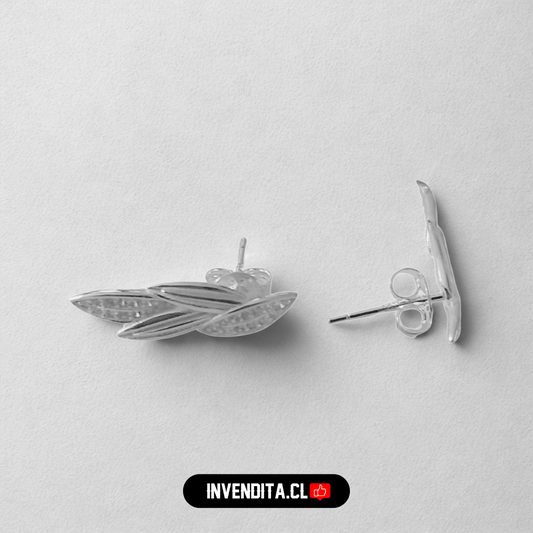 Aros de plata 925 hojas con circones