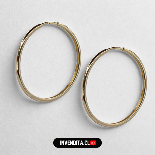 Aros enchapados en oro argollas lisas