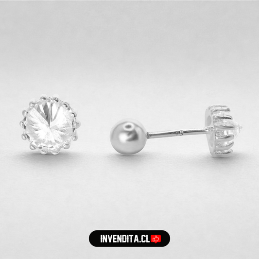 Aros de plata 925 para niños con tope diseño grifa