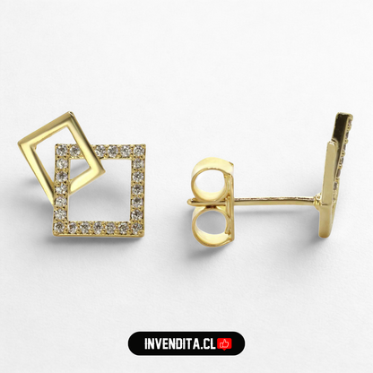 Aros enchapados en oro diseño marcos con circones