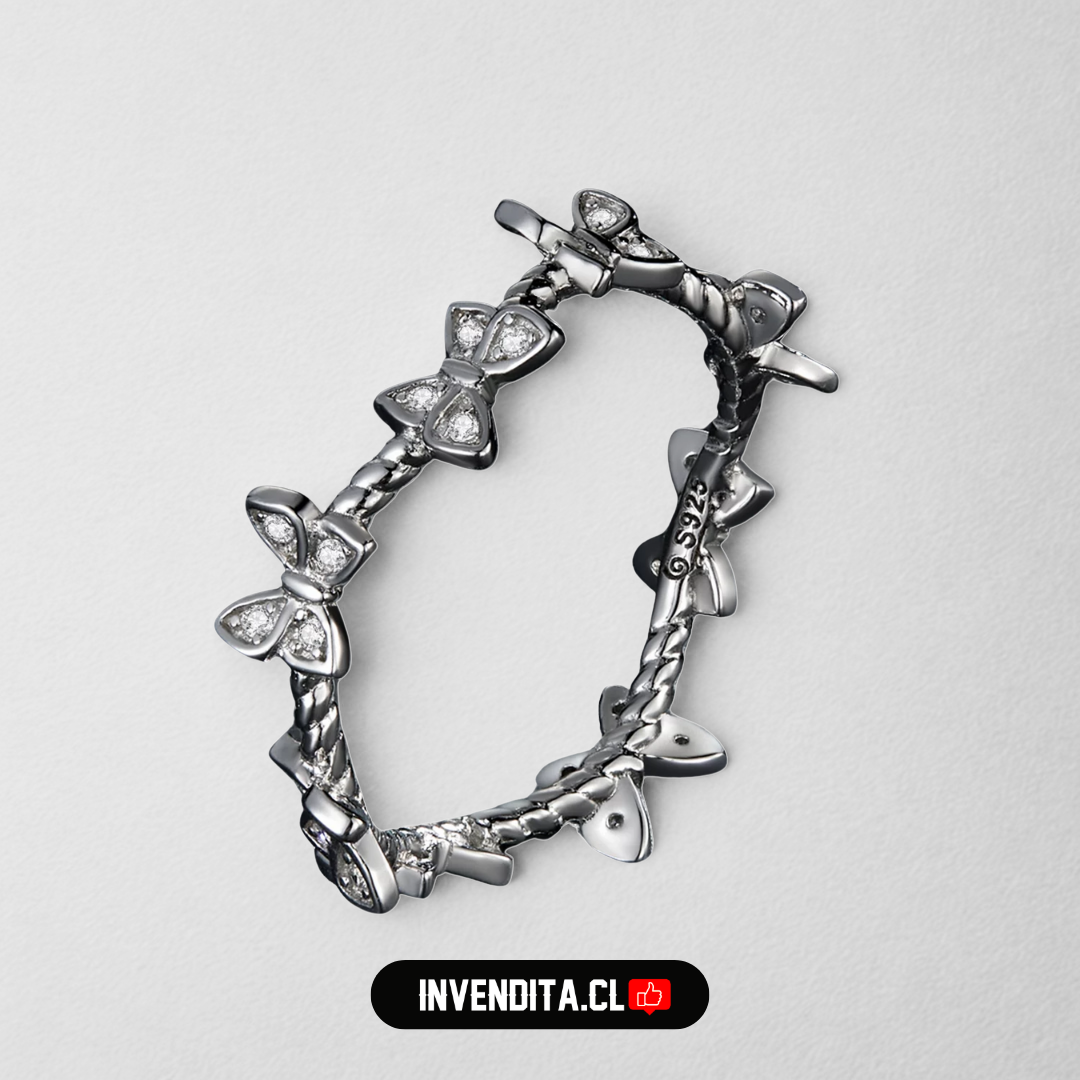 Anillo de Plata 925 camino de mariposas volando