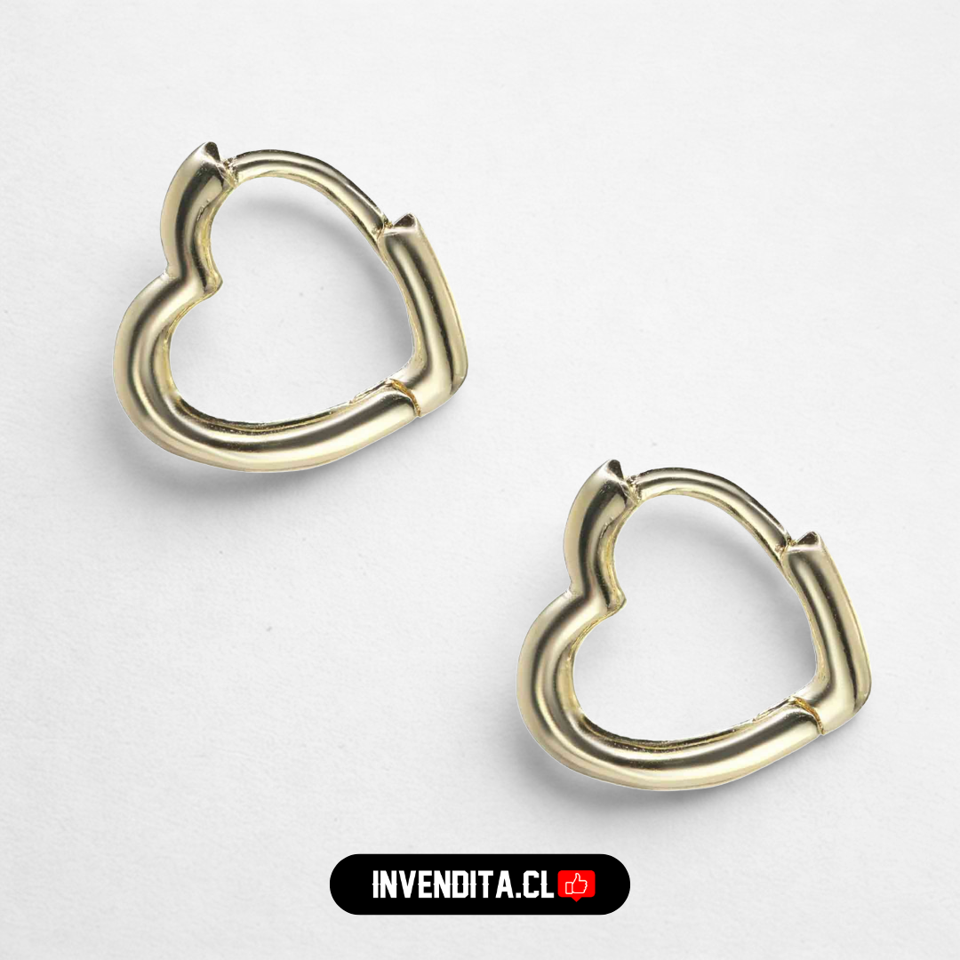 Aros enchapados en oro argollas corazón