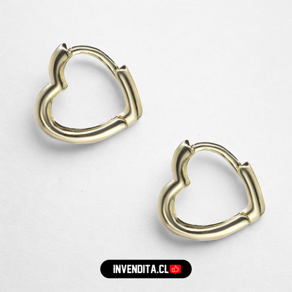 Aros enchapados en oro argollas corazón