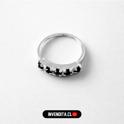 Aros de plata 925 piercing banda circones negros