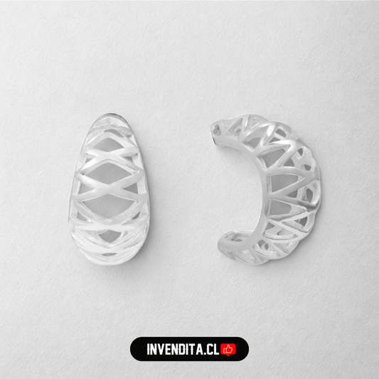 Aros de plata 925 media luna