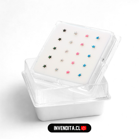 Aros de plata 925 piercing de estrellas