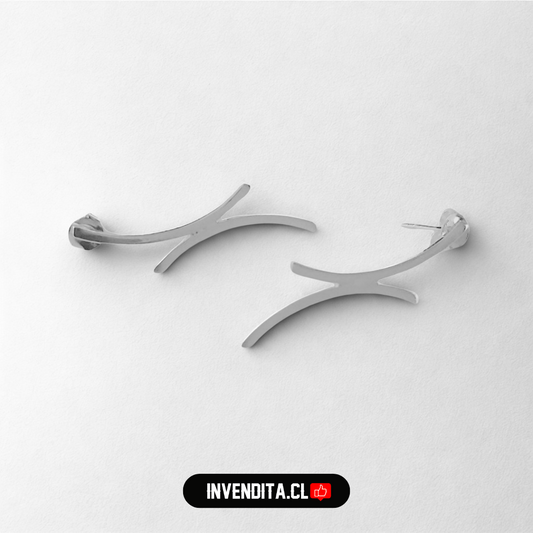 Aros de plata 925 medios circulos