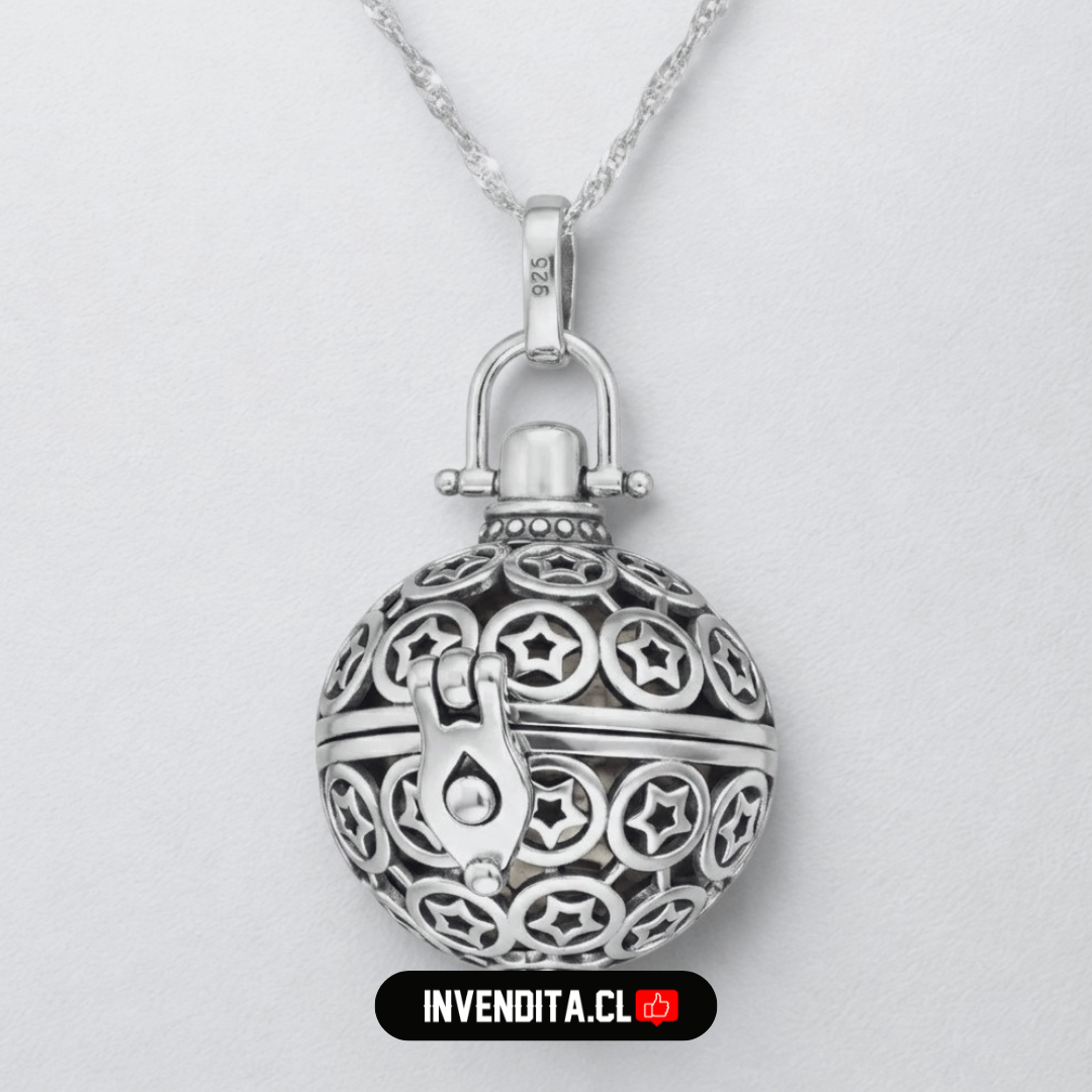 Collar de plata 925 diseño llamador de ángeles y estrellas