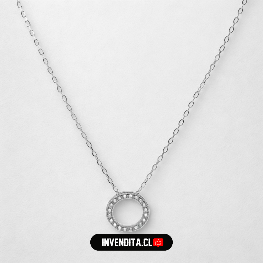 Collar de plata 925 circulo con circones