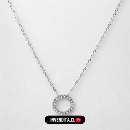 Collar de plata 925 circulo con circones