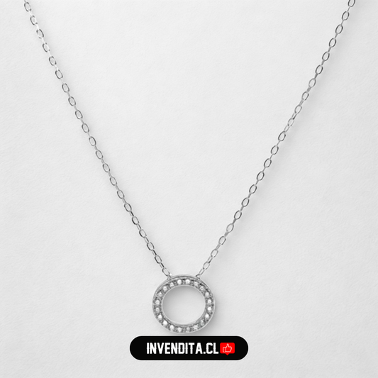Collar de plata 925 circulo con circones