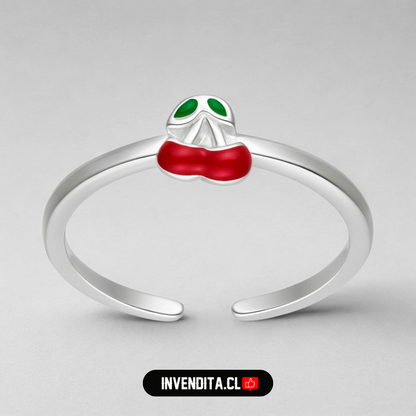 Anillo de plata 925 MIDI cereza esmaltada