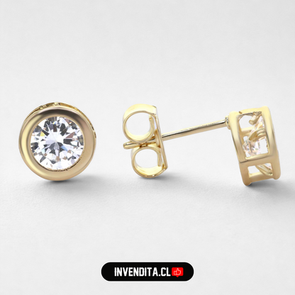 Aros enchapados en oro circón tipo grifa