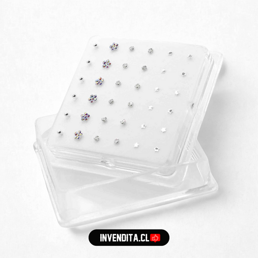 Aros de plata 925 set de piercing de nariz